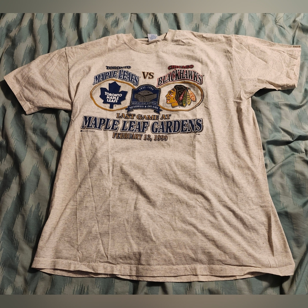 Toronto Maple Leafs vs Chicago Last Game at the‎ Gardens 1999 VTG Tee shirt XL